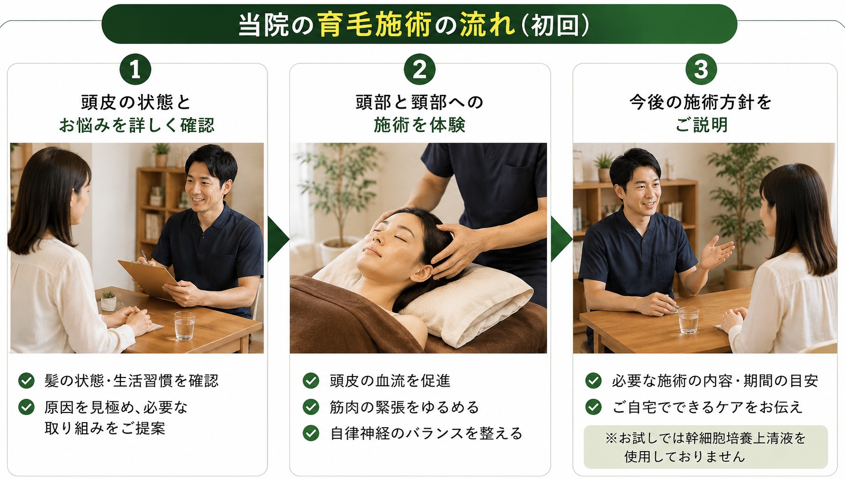 育毛施術の流れ