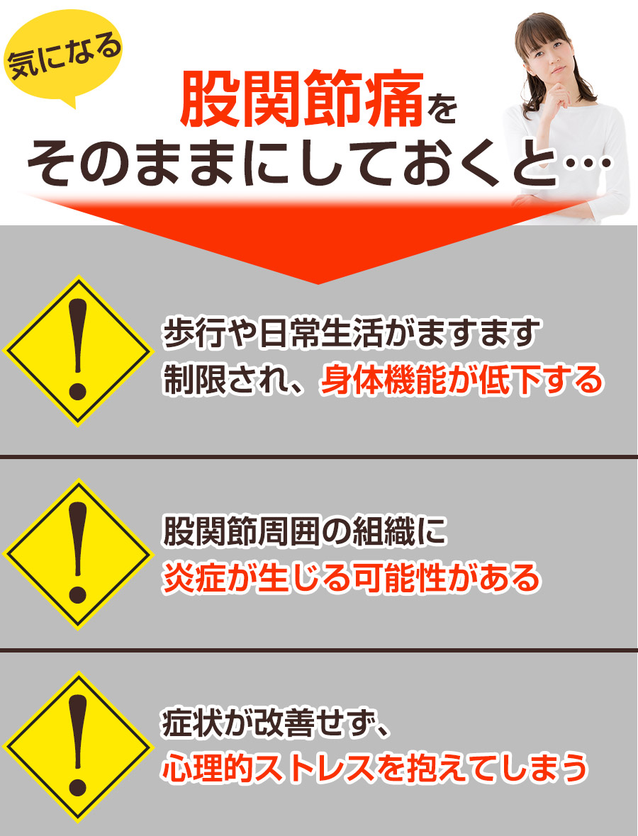 そのままにしていると：股関節痛