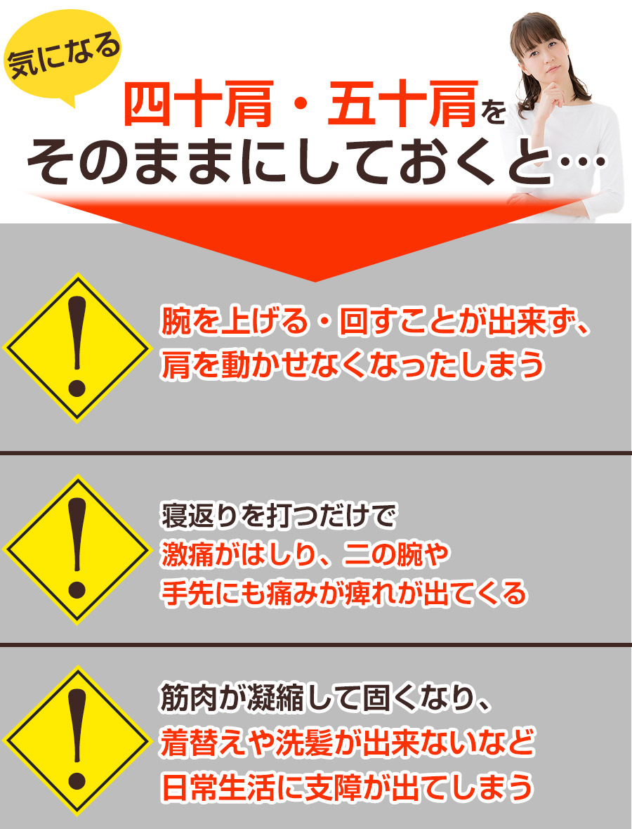 そのままにしていると：四十肩・五十肩