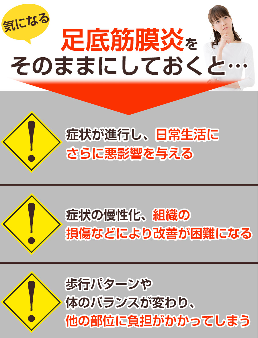 そのままにしていると：足底筋膜炎